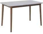 Esstisch Braun Grau 77 X 118 Cm Mdf Tischplatte Holz Gestell Lackiert Rechteckig