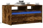 Vidaxl Coffee Table With Led Lights Smoked Oak Engineered Wood