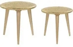 Beliani - 2er Set Beistelltisch Gold Mit Geschnitztem Muster Vintage-effekt