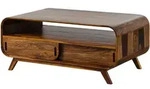 Couchtisch Sheesham 120x70x50 Dunkelbraun Lackiert Mailand 231
