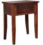 Massivmoebel24 - Beistelltisch Akazie 60x40x75 Nougat Lackiert Oxford 907