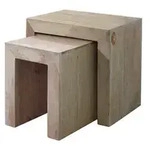 Beistelltisch Akazie 45x35x45 White Stone Get&uuml;ncht Nature White 12