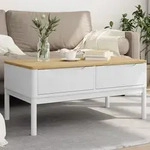 Vidaxl Coffee Table "floro" White 99x55,5x45 Cm Solid Pine Wood