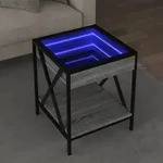 Couchtisch Mit Infinity-led Grau Sonoma 40x40x49 Cm Vidaxl