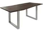 Massivmoebel24 - Baumtisch Akazie 220x100x76 Grau Beine Silber Matt Freeform 3