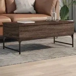 Vidaxl - Couchtisch Braun Eichen-optik 100x50x40 Cm Holzwerkstoff Metall