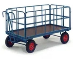 Rollcart Handpritschenwagen Mit Rohrgitterw&auml;nden 1930x930x480mm Vollgummi