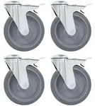 Lenkrollen Mit Bolzenloch Und Doppelbremsen 4 Stk. 125 Mm Vidaxl