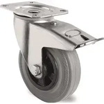 Tecwerk Lenkrolle M.festst.d.200mm Trgf.205kg M.platte Rollenlager Vg Grau...