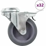 32 Stk. Lenkrollen Mit R&uuml;ckenloch 75 Mm Vidaxl