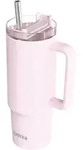 Quokka Stream - Edelstahl-thermosbecher 950 Ml Mit Strohhalm (hellrosa)