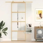 Schiebet&uuml;r Golden 76x205 Cm Esg-klarglas Und Aluminium Vidaxl