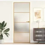 Innent&uuml;r Schlank Golden 83x201,5 Cm Hartglas Und Aluminium Vidaxl
