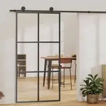 Vidaxl - Schiebet&uuml;r Esg-glas Und Aluminium 102x205 Cm Schwarz