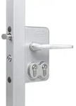Gittertorschloss Ldkz4040 D1l, 2 Pzw, F&uuml;r 40 Mm Vierkantrohr, Alu Silberf&auml;rbig