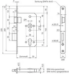Bmh Fluchtt&uuml;rschloss 6013 1-flg. Funktion E/en 1125, Links, Edelstahl Stulp 20