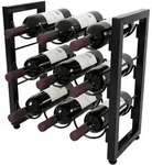 Relaxdays Weinregal, 9 Flaschen, Metall, Hxbxt: 36 X 35 X 17 Cm, Weinhalter Stehend,