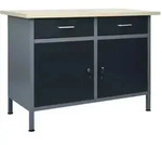 Werkbank Schwarz 120x60x85 Cm Stahl - Vidaxl