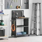 Vidaxl Tool Trolley Black 65 X 35 X 111 Cm Cold-rolled Steel