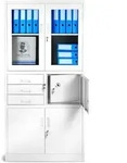 C018s Aktenschrank B&uuml;roschrank Metallschrank Tresor Safe Geheimfach Fl&uuml;gelt&uuml;ren
