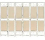 6-tlg. Raumteiler Creme 210x165 Cm Stoff - Vidaxl