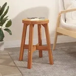 Vidaxl Stool Brown 38x38x45 Cm Round Solid Wood Acacia