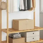 Vidaxl Storage Box 6 Pcs Cream 50 X 30 X 25 Cm Non-woven Fabric
