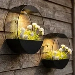 Solar Wandleuchte Pflanzgef&auml;&szlig; Au&szlig;enleuchte Led Unifarben Metall D 25 Cm, 2er...
