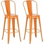 2er Set Barhocker Aiden Metall Orange