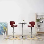 Barhocker 2 Stk. Weinrot Kunstleder Vidaxl