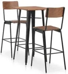 3-teiliges Bar-set Stahl Braun Schwarz Vidaxl