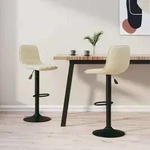 Barhocker 2 Stk. Creme Samt Vidaxl
