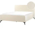 Bett Mit Lattenrost Cord Valognes 160 X 200 Cm Hellbeige