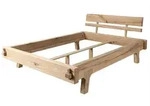 Balkenbett Eiche 160x200 Natur Ge&ouml;lt Oak Heart 02
