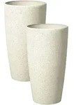 Set Mit 2 Blument&ouml;pfen Abdera 23 Cm Hellbeige