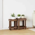Vidaxl Plant Stand 2 Pcs Brown 70 X 11 X 27 Cm Mahogany Wood