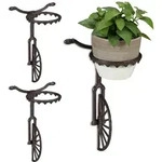 3 X Wand Blumenhalter Einrad, Gusseisen, Deko Wandblumentopfhalter F&uuml;r...