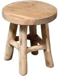 Spetebo - Teak Blumenhocker 17 X 15 Cm Rund - Natur / Klein - Holz Pflanzen...