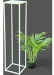 Blumenhocker Metall Wei&szlig; Eckig 100 Cm Blumenst&auml;nder Beistelltisch 96569
