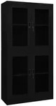 B&uuml;roschrank Schwarz 90x40x180 Cm Stahl Und Hartglas Vidaxl