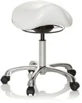 Sattelhocker / Sattelstuhl Ortho Sit Kunstleder Wei&szlig; Hjh Office