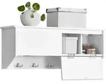 Fhk24-w Wandgarderobe Flurgarderobe Kleiderhaken H&auml;ngeregal Mit 2 Klappen Und 5