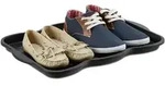 Relaxdays - 3x Schuhabtropfschale Klein, Kunststoff Schuhablage F&uuml;r 4 Schuhe,...