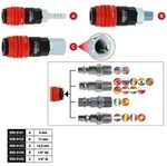 Ks Tools 3in1 Universal-druckluft-sicherheitskupplung, 9 Mm Mit Schlaucht&uuml;lle