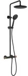 Sapho - Solaris - Duschset Mit Thermostat, 5 Strahlen, Schwarz Matt/kupfer...