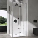 Doporro&reg; Eck-duschkabine 75x100x195cm Eckdusche Chrom Duschbatrennung Mit...