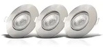 B.k.licht - Einbaustrahler 68mm 3er Set - 230v, 4,9w, 480lm, Led, Warmwei&szlig;,