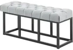 Sitzbank Amun Stoff Schwarz Grau 100 Cm