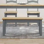 Vidaxl - Essbank Panama Grau 105x30x45 Cm Massivholz Kiefer