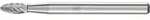 Hartmetall Fr&auml;sstift Flamme B &Oslash; 03x07 Mm Schaft-&oslash; 3 Mm Z3p Universal Mittel